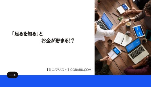 「足るを知る」とお金が貯まる！？【ミニマリスト】