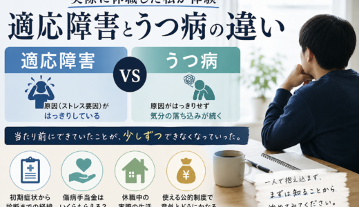 適応障害とうつ病の違いとは？実際に適応障害で休職した私の体験談