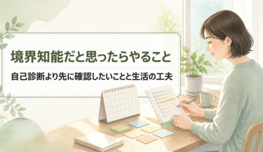 境界知能だと思ったらやること｜自己診断より先に確認したいことと生活の工夫
